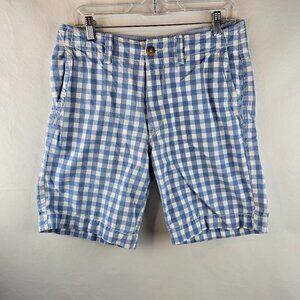 American Eagle Shorts Mens 30 Blue White Plaid Gingham Check Y2k Preppy Casual